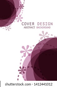 Cover templete design with violet circle background.