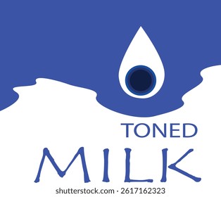 cover of toned milk in blue and white color