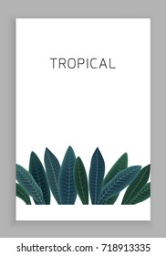 Cover with tropical leaves. Vector eps10