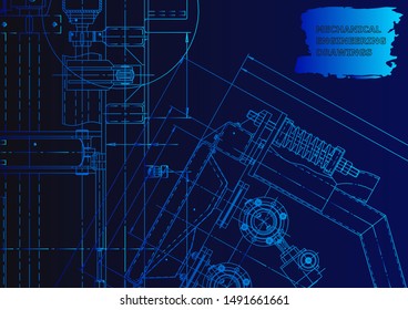 Cover Vector Engineering Drawing Mechanical Instrument Stock Vector ...