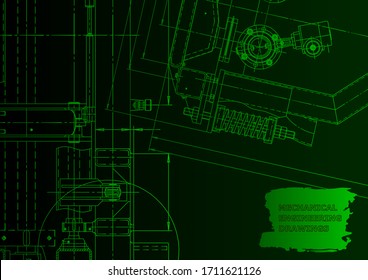 Tapa. Dibujo de ingeniería de vectores. Fabricación de instrumentos mecánicos