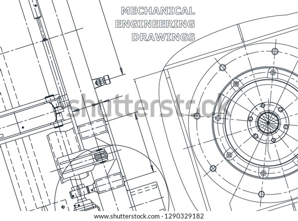 Cover Vector Engineering Drawings Mechanical Instrument Stock Vector ...