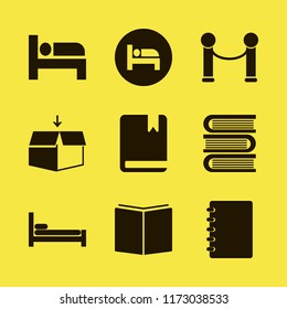 cover vector icons set. with velvet, books, open book and book in set