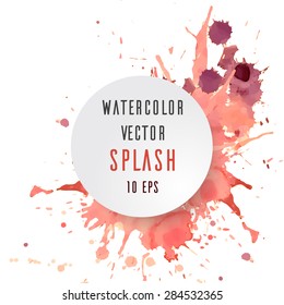 Cover with vector red spray  watercolor for your creativity