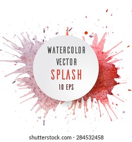 Cover with vector red spray  watercolor for your creativity