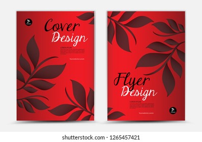 Cover vector template design, business brochure flyer, annual report, mgazine ad, advertisement, book cover layout, poster, catalog, newspaper, leaflet, banner, creative idea, red abstract background