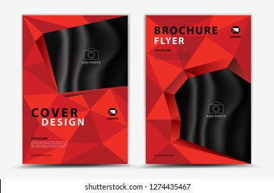 Cover vector template design, business brochure flyer, annual report, magazine ad, advertisement, book cover layout, poster, catalog, newspaper, leaflet, banner, creative idea, red abstract background