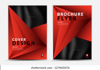 Cover vector template design, business brochure flyer, annual report, magazine ad, advertisement, book cover layout, poster, catalog, newspaper, leaflet, banner, creative idea, red abstract background