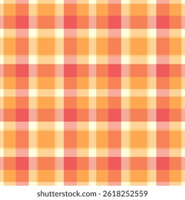 Cover vector textile tartan, birthday card pattern plaid seamless. Quiet check fabric texture background in orange and amber colors palette.