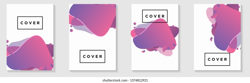 Cover Vertical Banners Set. Vector design layout with Fluid Liquid Background for Business annual reports, workflow layout, presentations, flyers, posters, invitations, ad banner, web, landing page