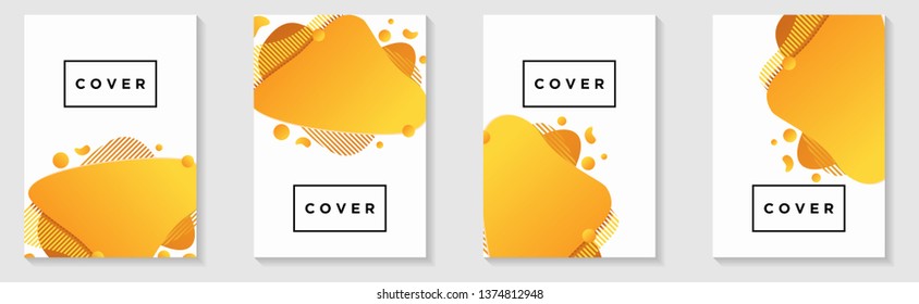 Cover Vertical Banners Set. Vector design layout with Fluid Liquid Background for Business annual reports, workflow layout, presentations, flyers, posters, invitations, ad banner, web, landing page