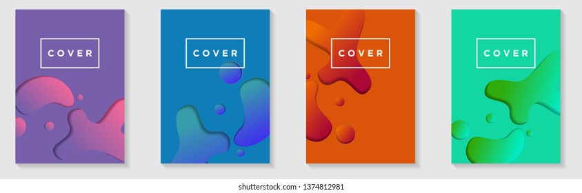 Cover Vertical Banners Set. Vector design layout with Fluid Liquid Background for Business annual reports, workflow layout, presentations, flyers, posters, invitations, ad banner, web, landing page
