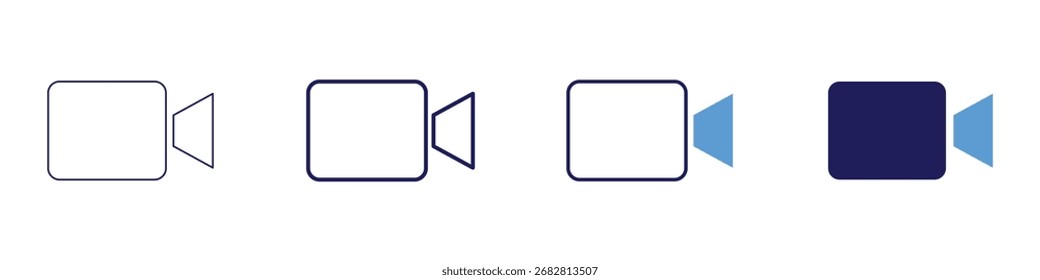Cover video icon in 4 different styles. Thin Line, Line, Bold Line, Duotone. Duotone style. Editable stroke.