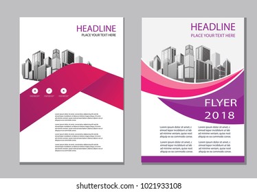 cover with violet color. business brochure template poster