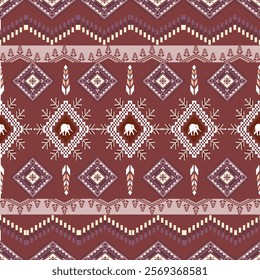 Cover, wallpaper, wrapping, fabric, clothing , Abstract , Seamless pattern in tribal, folk embroidery, and Mexican style, Aztec geometric art ornament print, Design for carpet 