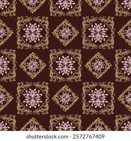 Cover, wallpaper, wrapping, fabric, clothing , Abstract Ethnicart, Seamless pattern in tribal, folk embroidery, and Mexican style, Aztec geometric art ornament print, Design for carpet