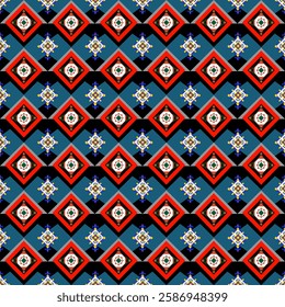 Cover, wallpaper, wrapping, fabric, clothing , Abstract , Seamless pattern in tribal, folk embroidery, and Mexican style, Aztec geometric art ornament print, Design for carpet