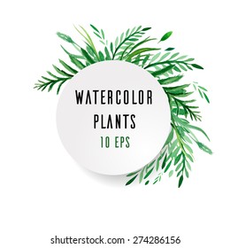 Cover with watercolor plants 