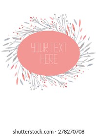 Cover with watercolor vector plants for your creativity