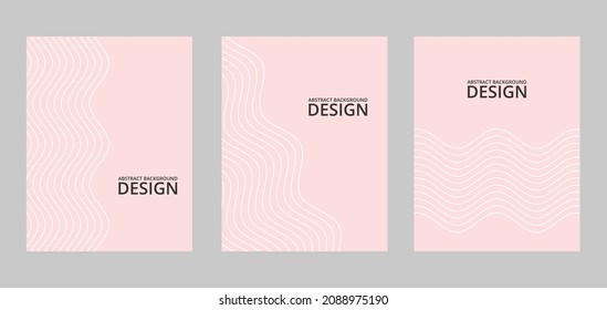 Patrón rosa abstracto de onda de portada