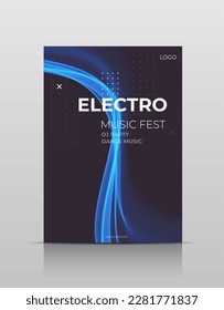 Diseño de ondas de portada. Estilo de movimiento de volante. Elemento de línea de curva de flujo. Ilustración ondulada de gradiente neón.