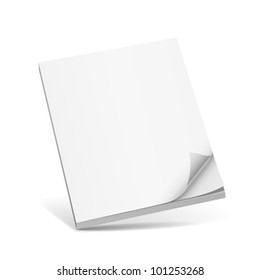 Cover white book with blank. vector illustration