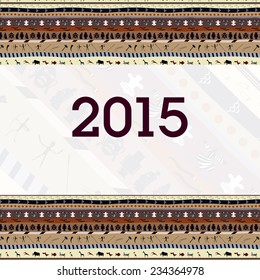 Cover your calendar designed in the style of Tribal. 2015. Ethno. Vector illustration.