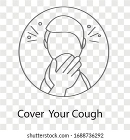 Cover your cough concept. Creative idea design. Flat vector illustration for template, brochure or presentation.