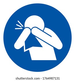 Cover your cough and sneeze Symbol, Vector  Illustration, Isolated On White Background Label. EPS10