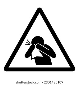 Cover your cough and sneeze Symbol, Vector  Illustration, Isolated On White Background Label. EPS10