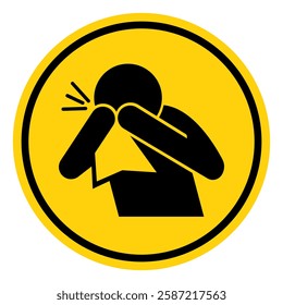 Cover your cough and sneeze Symbol Sign, Vector Illustration, Isolate On White Background Label.EPS10