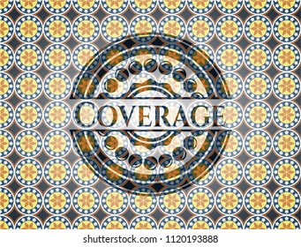 Coverage arabesque emblem background. arabic decoration.