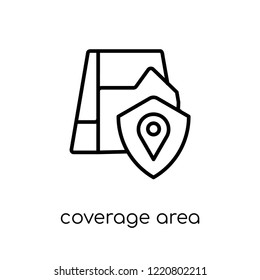 Coverage Area icon. Trendy modern flat linear vector Coverage Area icon on white background from thin line Insurance collection, editable outline stroke vector illustration