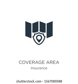 Coverage area icon vector. Trendy flat coverage area icon from insurance collection isolated on white background. Vector illustration can be used for web and mobile graphic design, logo, eps10