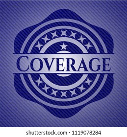 Coverage badge with denim texture