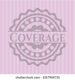 Coverage badge with pink background