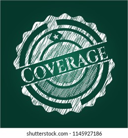 Coverage chalk emblem written on a blackboard