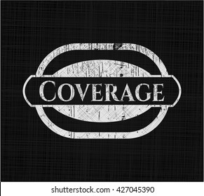 Coverage chalk emblem written on a blackboard