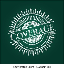 Coverage chalkboard emblem written on a blackboard