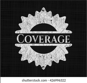 Coverage chalkboard emblem written on a blackboard