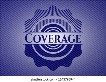 Coverage emblem with denim high quality background