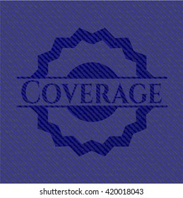 Coverage emblem with denim high quality background