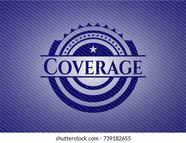 Coverage emblem with denim high quality background