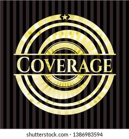 Coverage golden badge. Vector Illustration. Detailed.