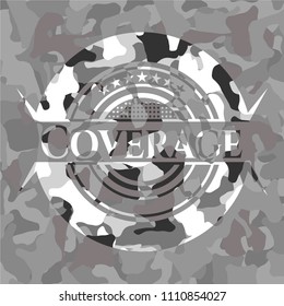 Coverage grey camouflage emblem