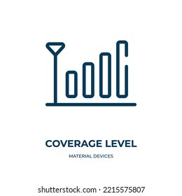 Coverage level icon. Linear vector illustration from material devices collection. Outline coverage level icon vector. Thin line symbol for use on web and mobile apps, logo, print media.