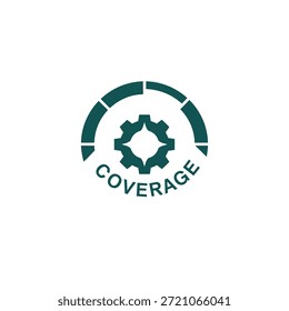O design do logotipo de cobertura apresenta engrenagem dentro de uma blindagem circular protetora e um texto. Simboliza proteção, segurança e serviço extensivo.
