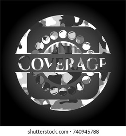 Coverage on grey camouflaged texture