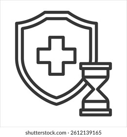 Coverage Period Icon Vector Illustration Outline