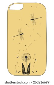Coverage phone with background with dragonflies